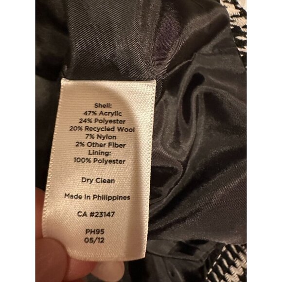 EUC Talbots Woman 18W Houndstooth Jacket Coat 4 Button Wool Blend Lined - Picture 6 of 6